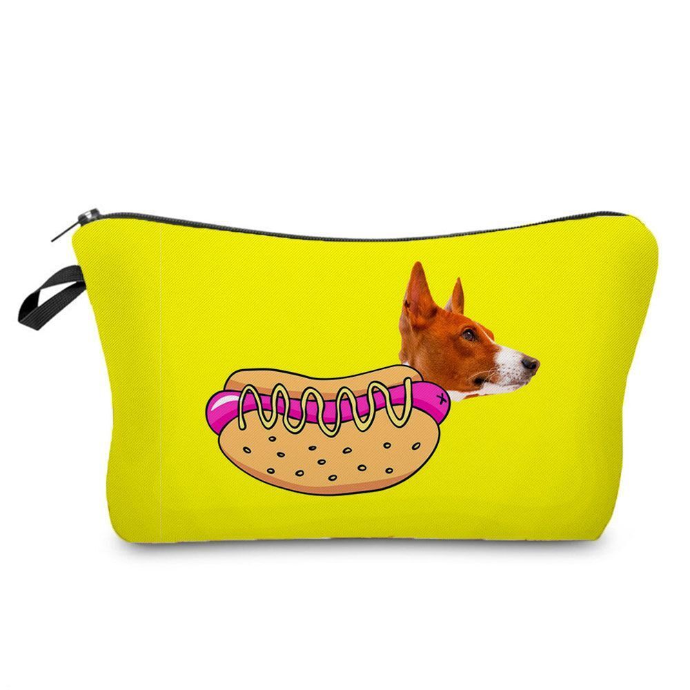 Cute Printed Cosmetic Bags Travel Storage Pouch Reusable Makeup Purse Polyester