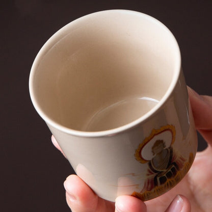 Noctilucent Design Chinese Porcelain Tea Cup Ceramic Buddha Style Master Cup New