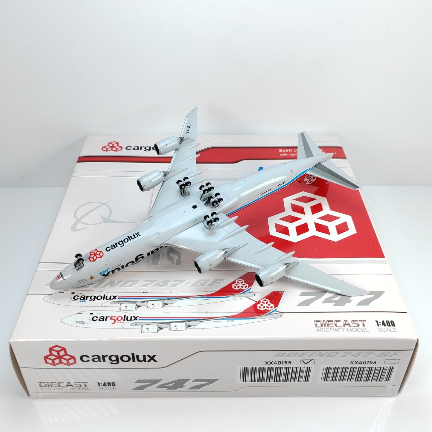 1:400 JC Wings CARGOLUX BOEING B747-8 Passenger Airplane Diecast Model