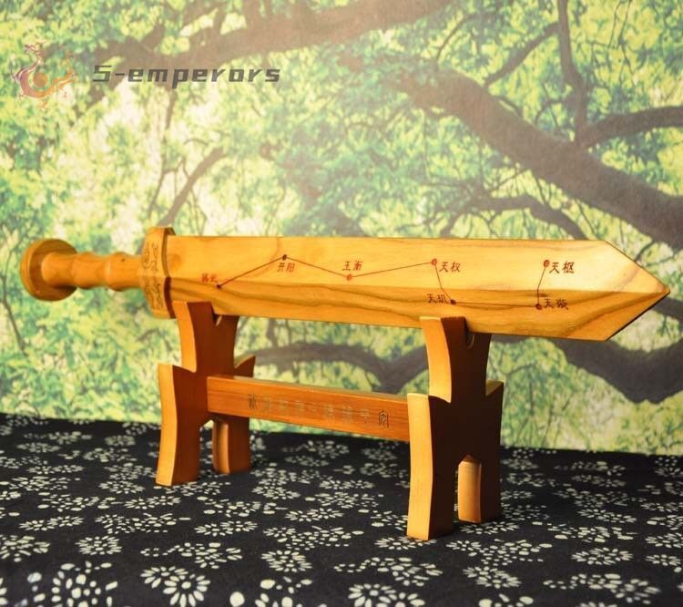 Natural Peach Wood 7 Star Sword W+ Rack Lucy Blessing Exorcise Evil Feng Shui