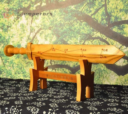 Natural Peach Wood 7 Star Sword W+ Rack Lucy Blessing Exorcise Evil Feng Shui