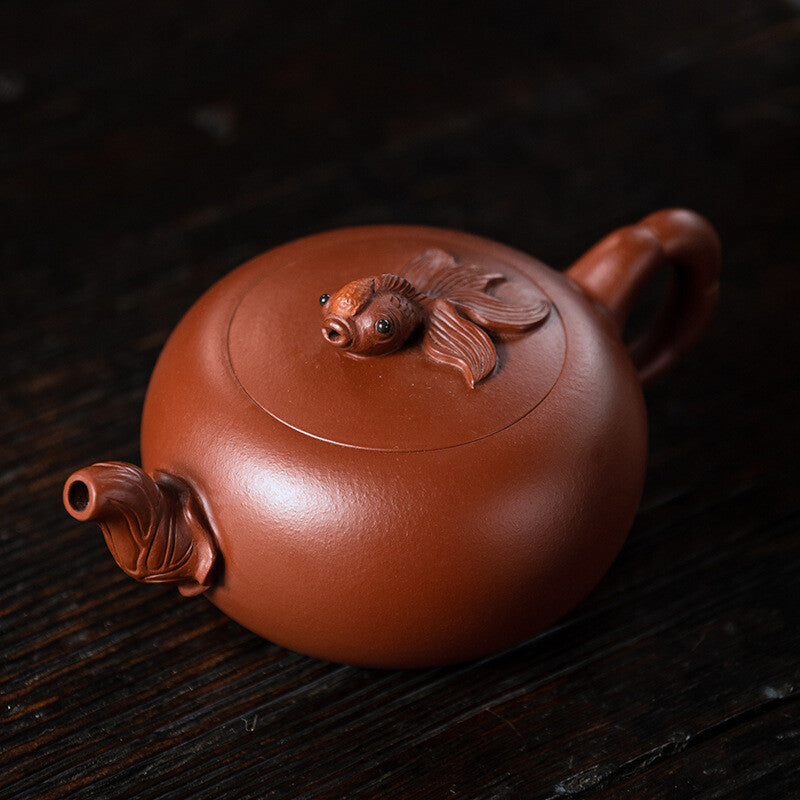 Handmade Tea Pot Real Yixing Zisha Dahongpao Clay Boutique Pot 9 Infuser Holes
