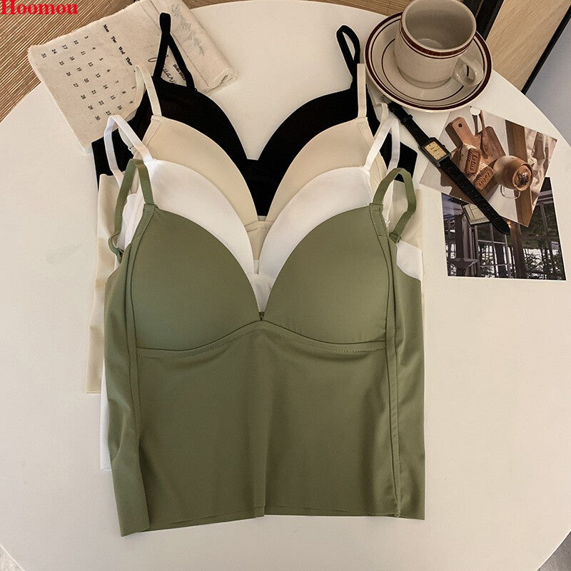 Women Padded Crop Top Bustier Bralette Camisole Tank Top Sexy Yoga Sports Vest