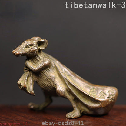 Copper Figurines Miniatures Chinese Ornament Desk Decoration Crafts Animal