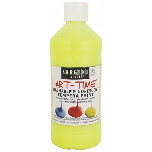 Sargent Art 16-Ounce Art Time Washable Fluorescent Tempera, Chartreuse (22-4777)