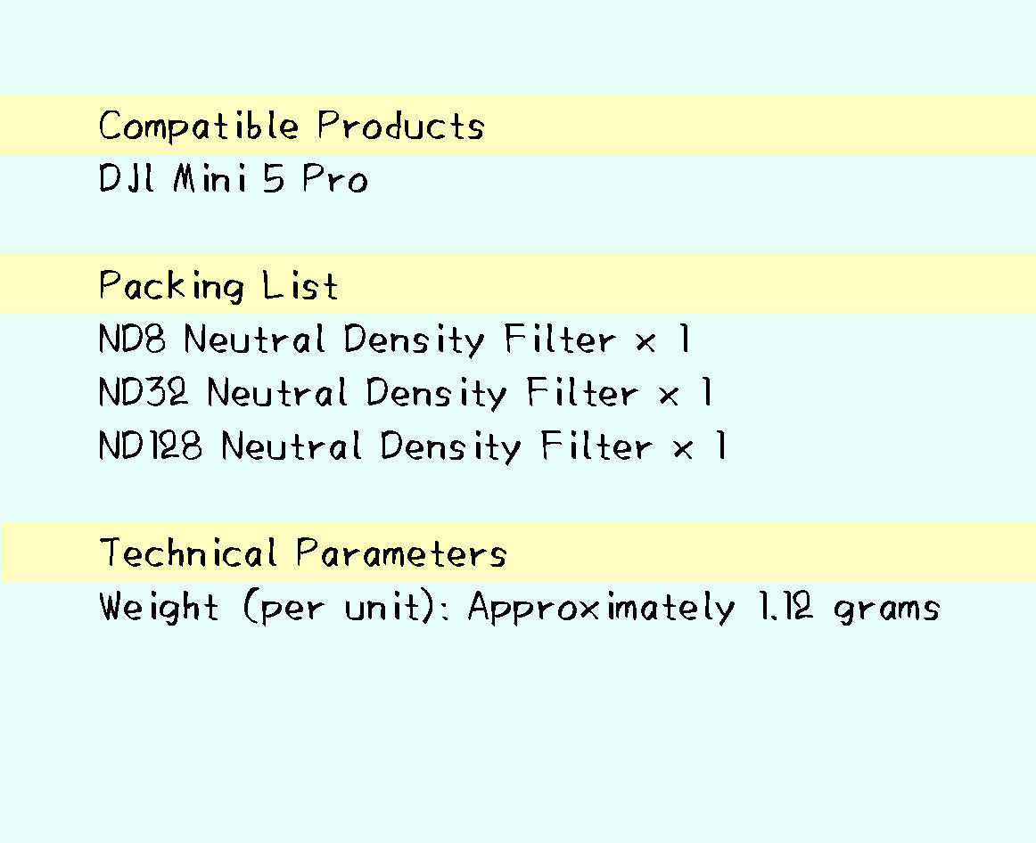 DJI Mini 5 Pro ND8/32/128 Filter Set - Aerial Photography Original