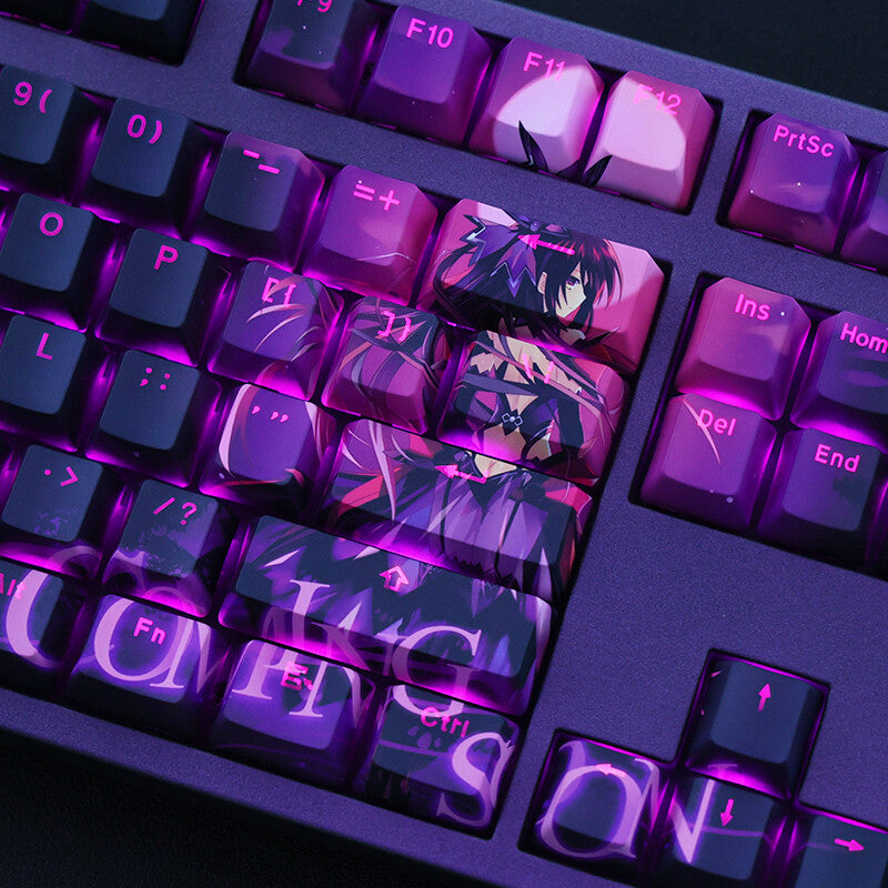 Anime Yatogami Tohka Keycaps Set PBT Key Cap for OEM Mechanical Keyb Collectible