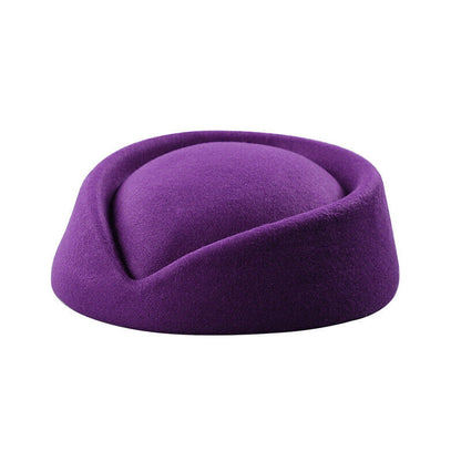 Women Wool Felt Beret Hat Teardrop Fancy Stewardess Air Hostesses Dress Hat