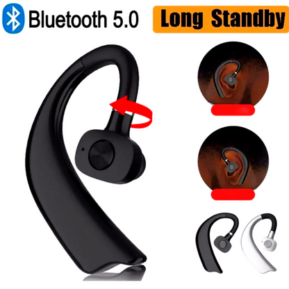 Bluetooth 5.0 Earpiece Wireless Headset Noise Cancelling Earbuds Driving Trucker