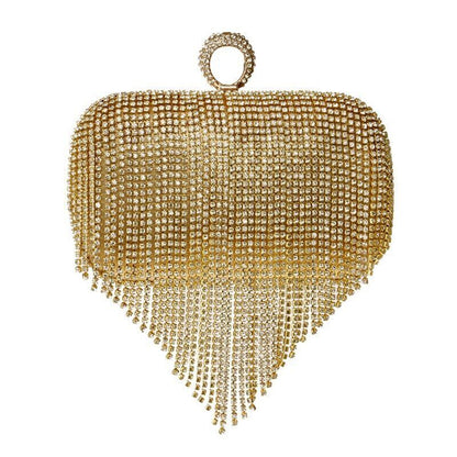 Shiny Diamonds Clutches Purse Evening Party Women Handbag Tassel Women Bag
