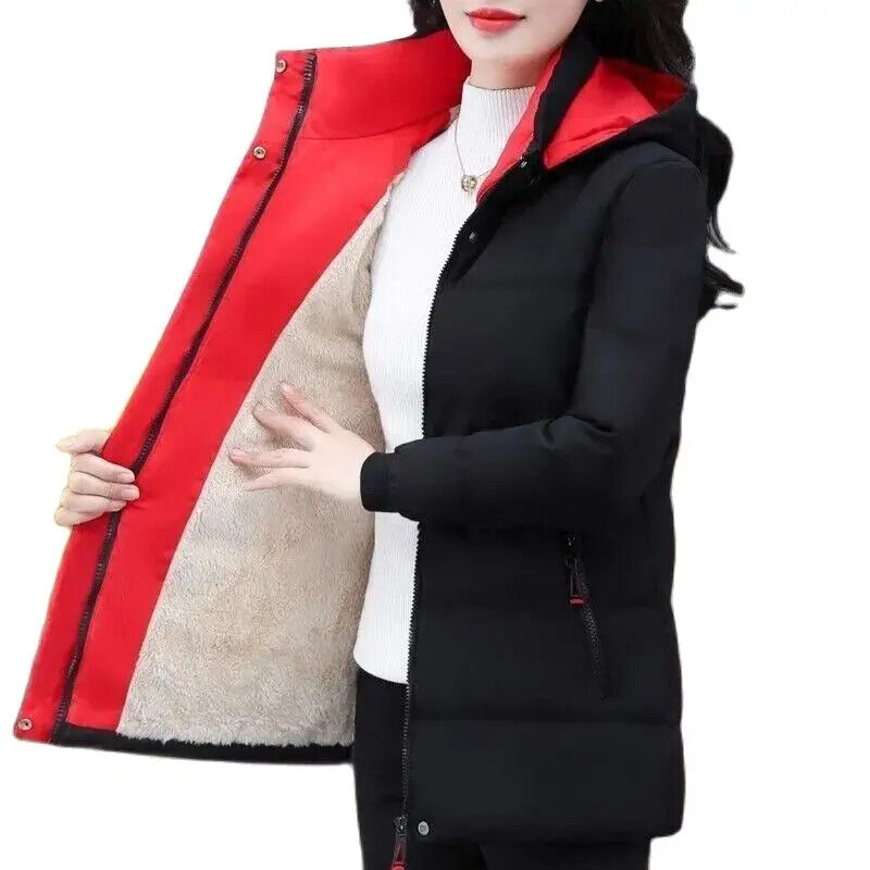 Down Jacket Women's Coat Add Velvet Top-Grade Lady Clothes