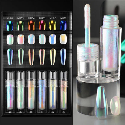 Liquid Nail Art Glitters 6 Colors Aurora Metallic Magic Mirror Moonlight Pigment