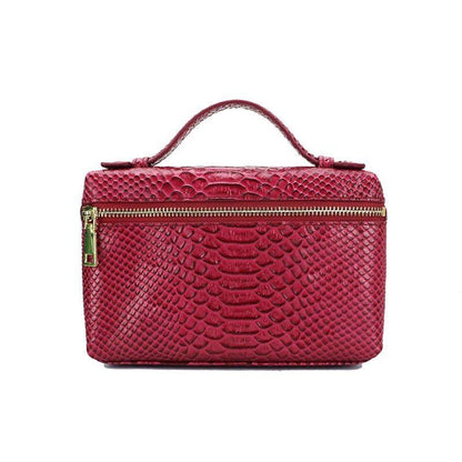 Handbag Embossed Ostrich Leather Portable Bag Small Clutch Bag Purse 19*12*6 CM