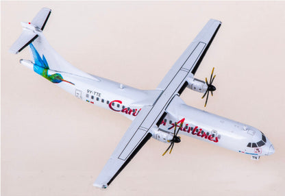 1:400 JC Wings Caribbean Airlines ATR-72-600 Airplane Diecast Aircraft Model