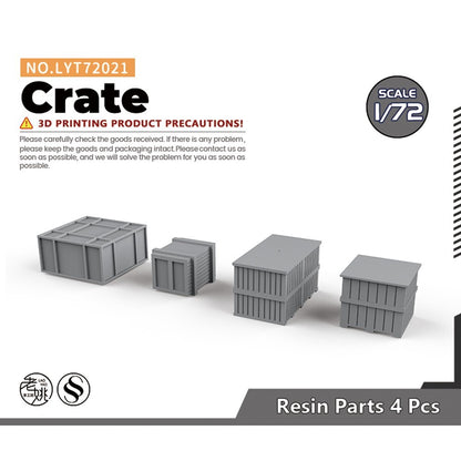 Yao's Studio LYT72021 1/72 Crate 4 pcs For Model Railroads Display