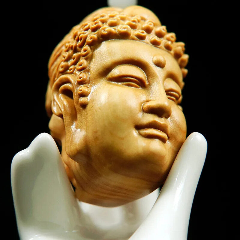 Cliff Cypress Buddha Head Devil Head Double Sided Engraving Pendant Decoration