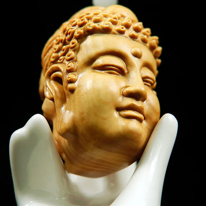 Cliff Cypress Buddha Head Devil Head Double Sided Engraving Pendant Decoration