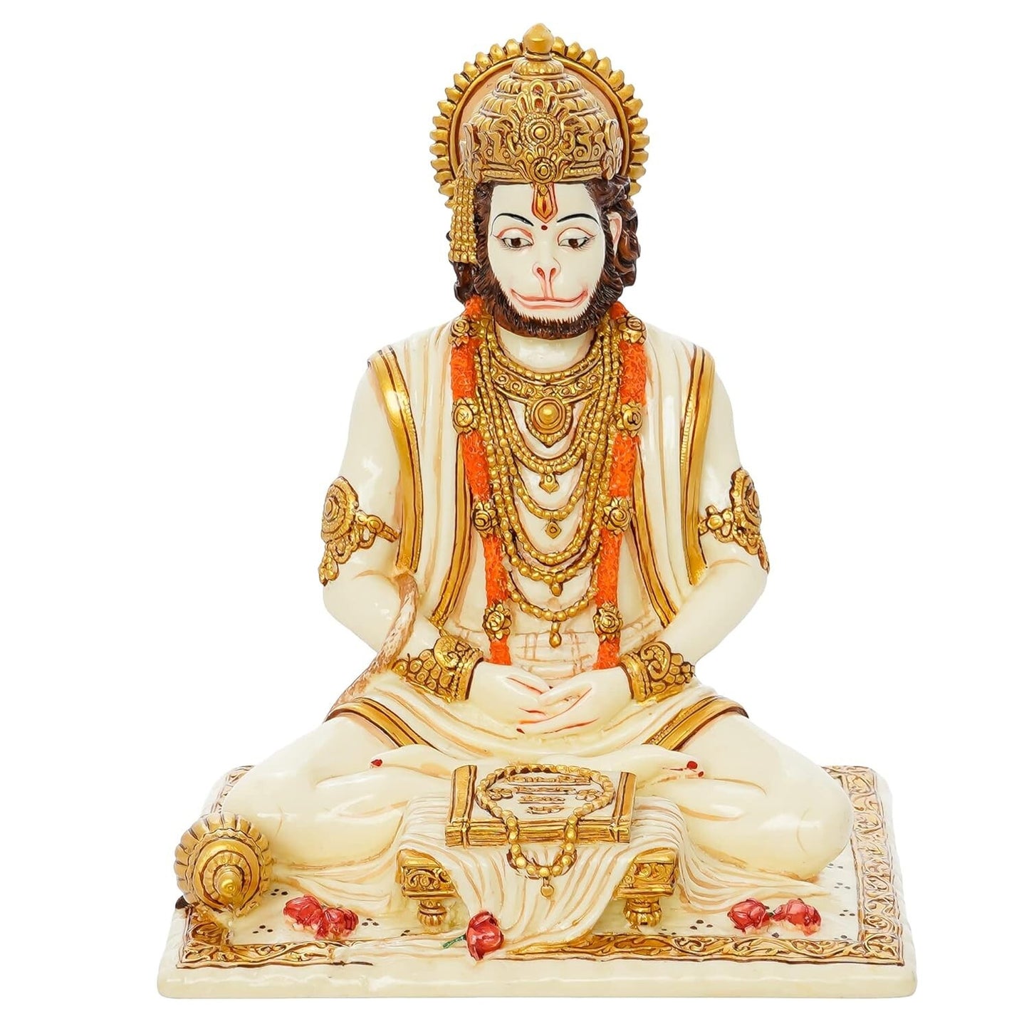 Hindu God Lord Hanuman on Sitting Position Statue Idol Figurine