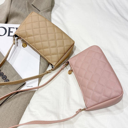 Underarm Fashion Crossbody Embroidered Synthetic Rhombus Square Bag Versatile