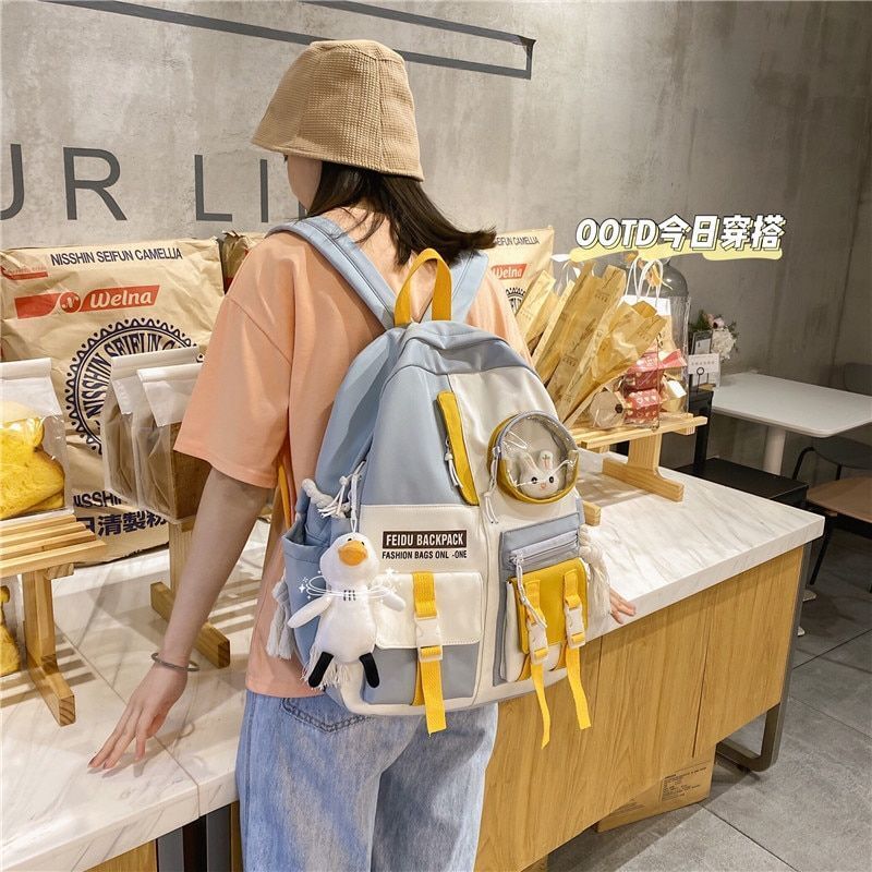 Nylon Bag College Student Backpack Waterproof Fashion School Backpack 30*13*40CM