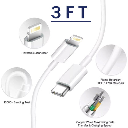 For iPhone iPad Android Samsung 40W Dual USB Type-C Fast Car Charger Adapter LOT