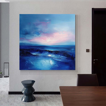 Modern large Abstract art oil painting Hand-painted on canvas Puepie Sea Wall