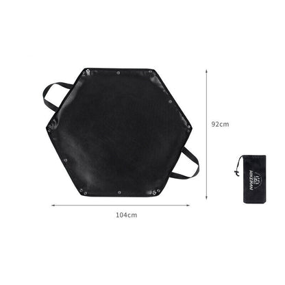 Fire Fireproof Mat Hexagonal Foldable Firewood Bag Heat Resistant Camping BBQ