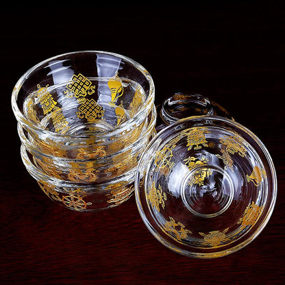 9cm Crystal Auspicious Bowl Tibetan Buddhism for The Cup of Water Cup Buddha