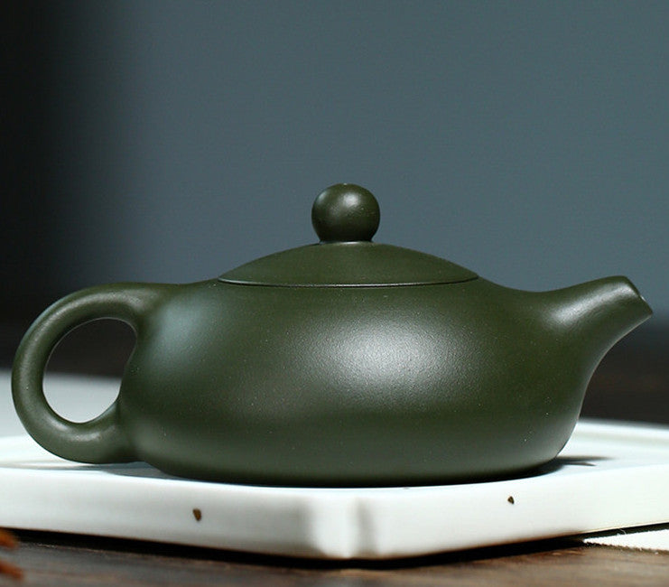 200ml Chinese Yixing Handmade Xishi Pot Zisha Raw Ore Green Clay Teapot Tea Set