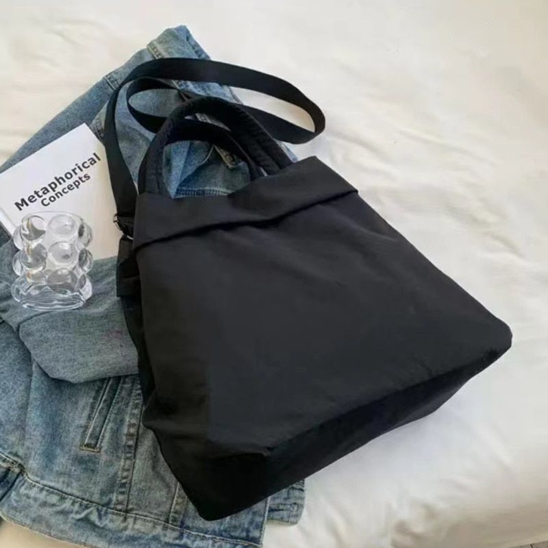 Waterproof Nylon Large Crossbody Shoulderbag Canvas Shopper Bag Women 35*18*32CM