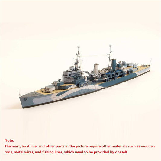 1:400 British Belfast Light Cruiser Set Battleship Paper Model DIY Puzzle Kits