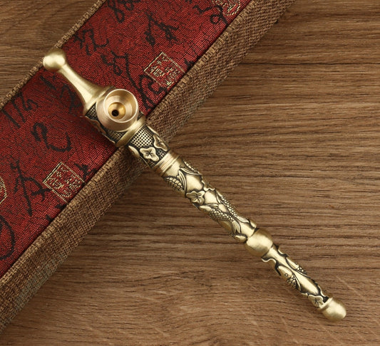 6.6 Inch Handmade Copper Old-Fashioned Pipe Multifunctional Pipe Gift