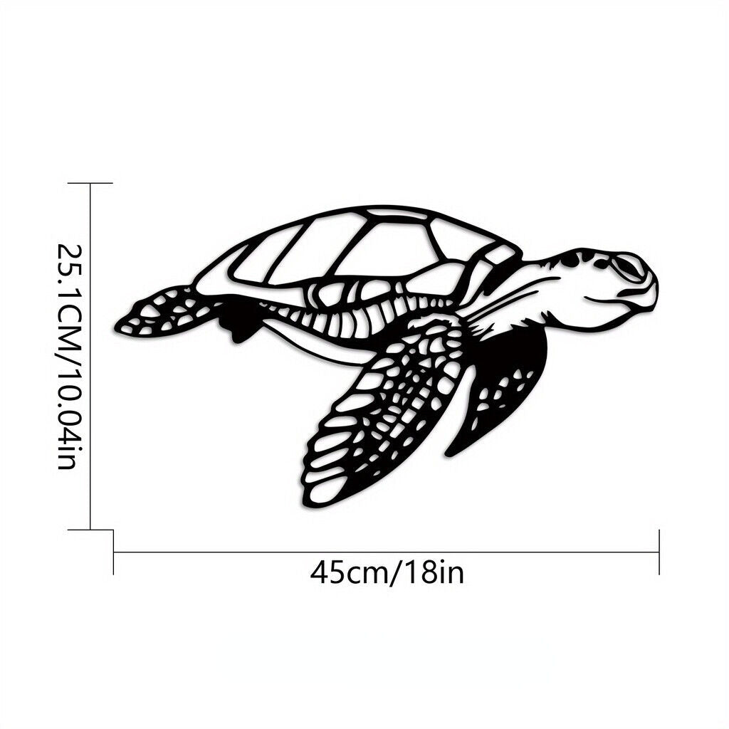 1pc Metal Sea Turtle Ornament, Beach Theme Decor, Art Decoration, Wall Hanging
