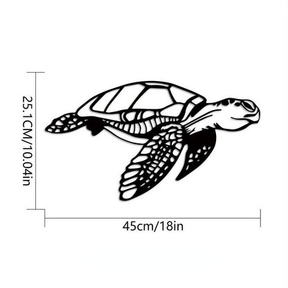 1pc Metal Sea Turtle Ornament, Beach Theme Decor, Art Decoration, Wall Hanging