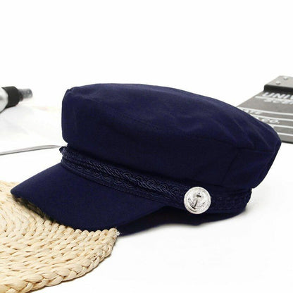 Winter Hats Womens French Style Wool Baker's Boy Cool Baseball Cap Black Visor