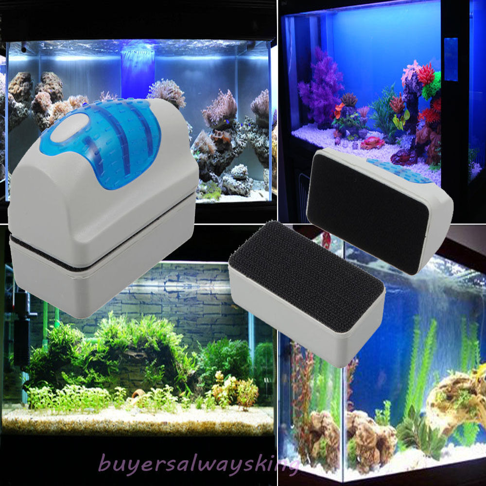 New Magnetic Clean Brush Aquarium Fish Glass Tank Algae Cleaner Scrubber Float