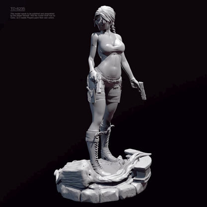 50mm resin figure model kit Double Gun Laura 3D Printing Unpainted Unassembled