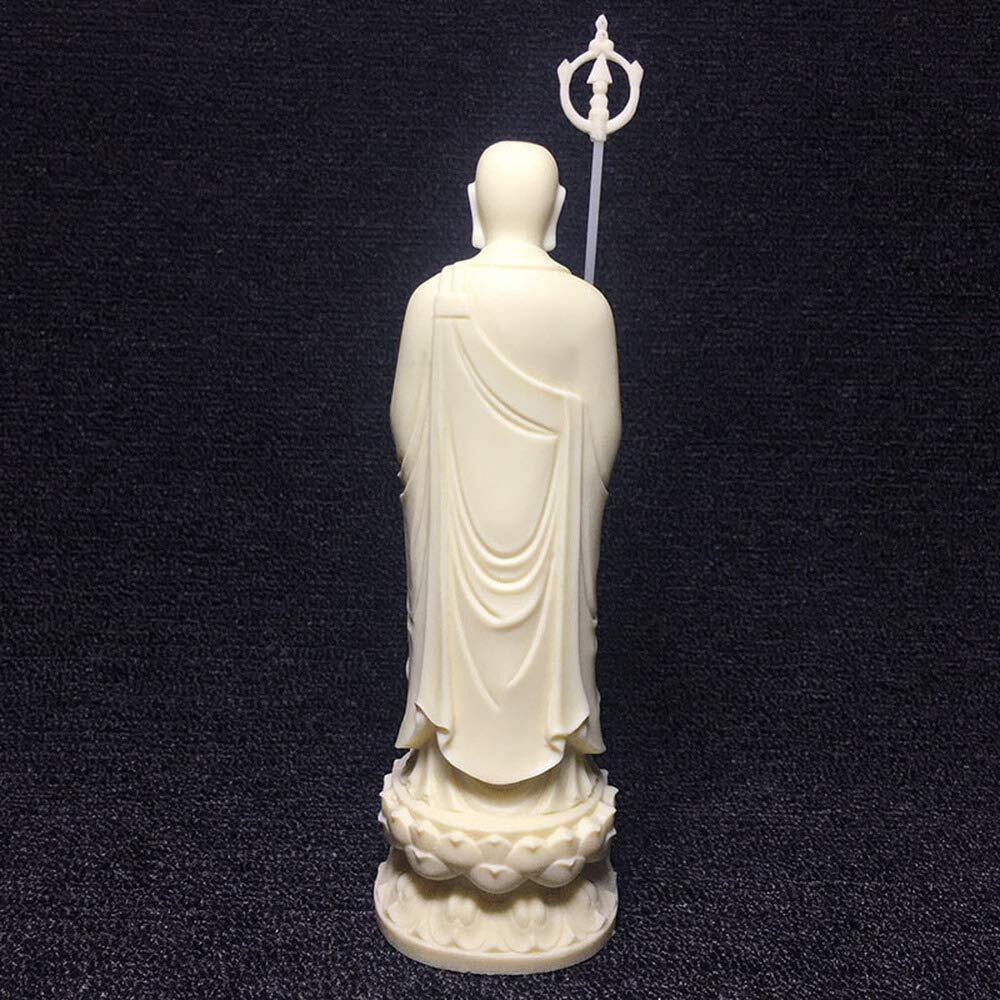 1pc x White Dizang Bodhisattva Statue Lotus Base Buddha Statue Home Decoration