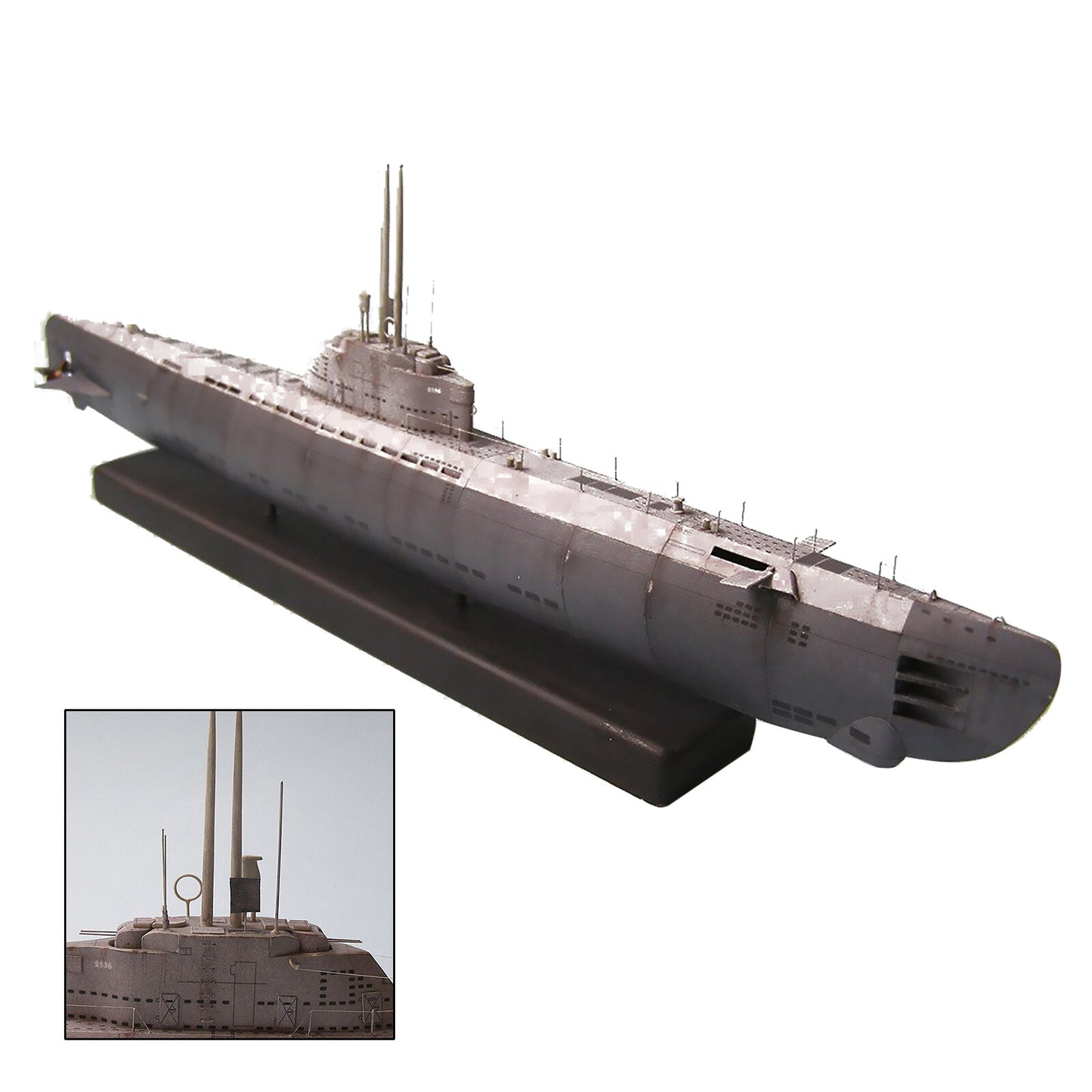 1:200 U-2536 U-boot Type XXI Submarine Paper Military Model Set DIY Kits