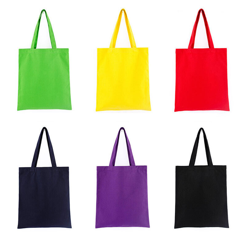 Solid Color Canvas Bags Shopping StorageBags Tote Bag Eco-friendly Shopping Bags