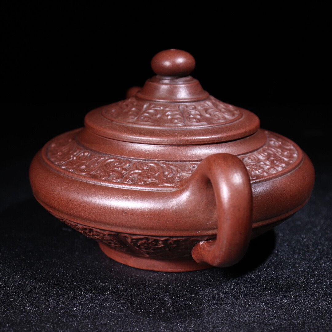 Chinese Yixing Zisha Clay Handmade Exquisite Teapot（虚扁 底款：杨凤年）