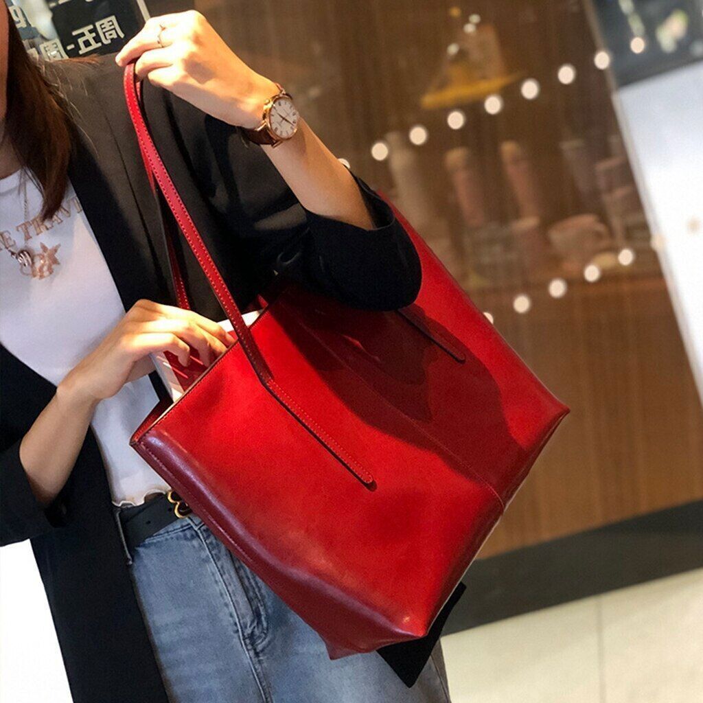 Genuine Leather Handbag Women Office Female Tote Big Shoulder Bags