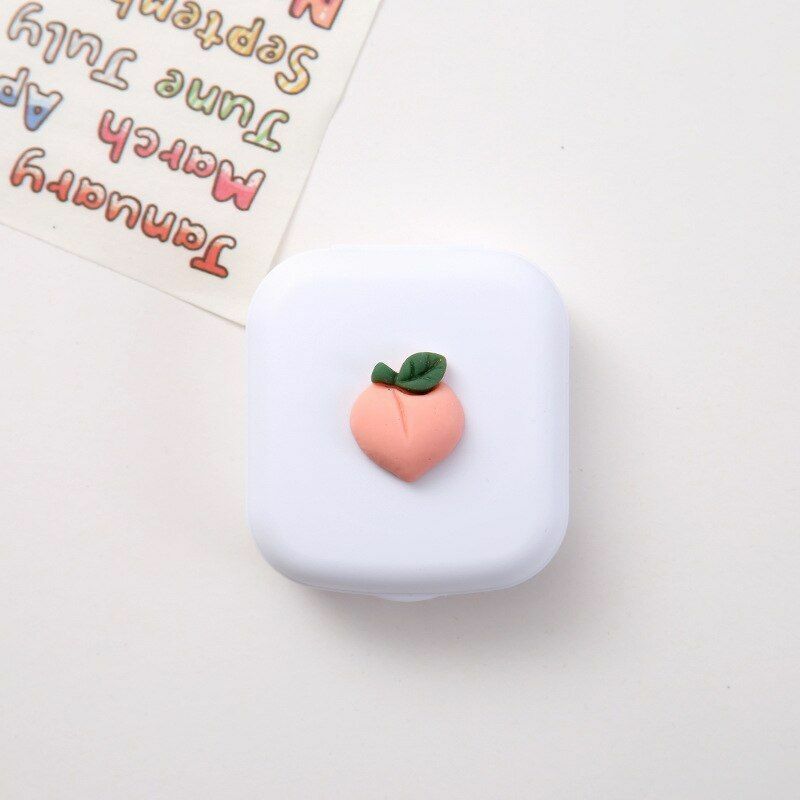 Contact Lens Case Box Mirror Women Mini Square Lovely Eyes Container Bag Travel