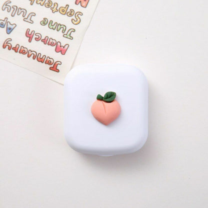 Contact Lens Case Box Mirror Women Mini Square Lovely Eyes Container Bag Travel