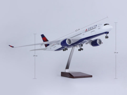 47CM 1:140 DELTA AIRBUS A350 Passenger Plane Landing Gear Resin Aircraft Model