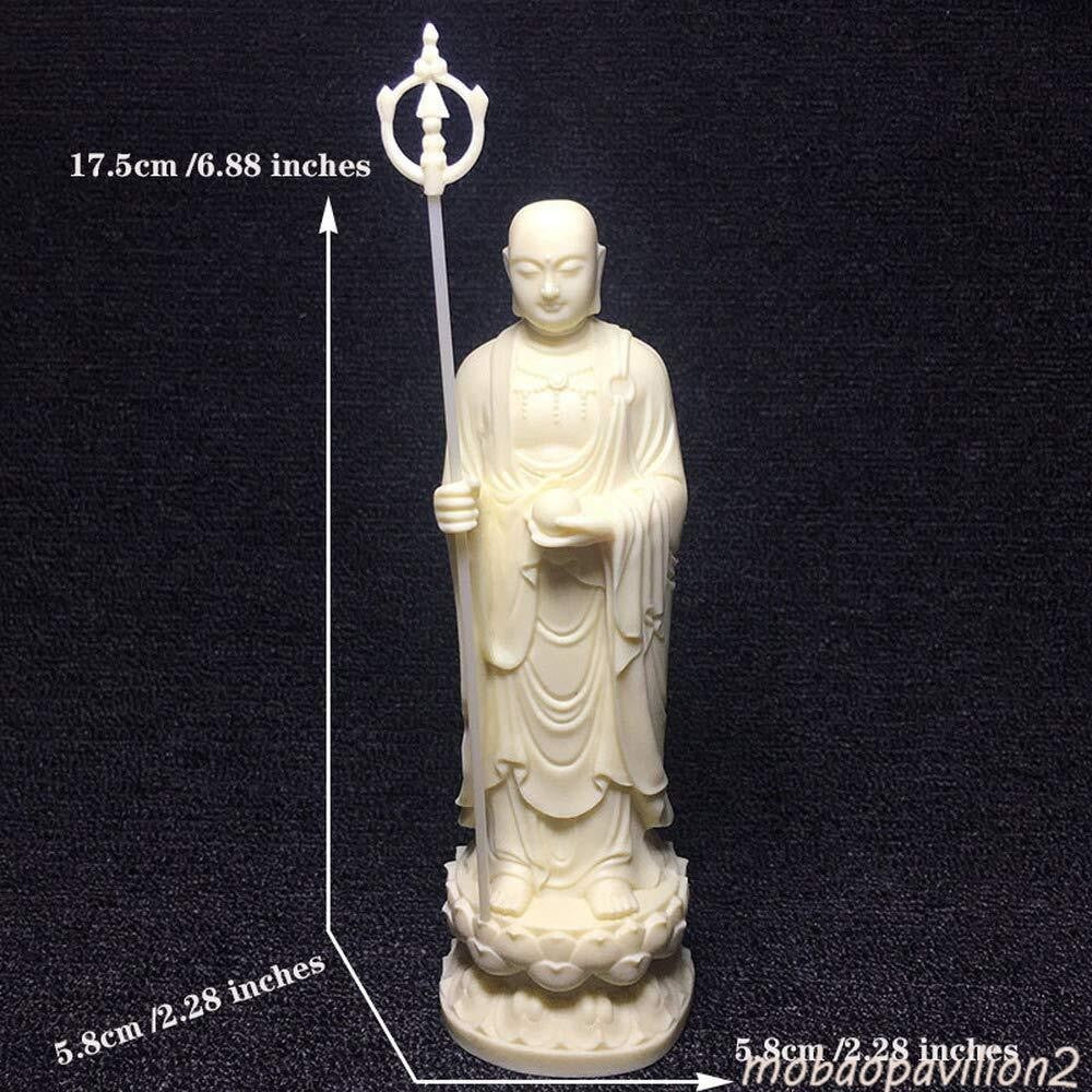 1pc x White Dizang Bodhisattva Statue Lotus Base Buddha Statue Home Decoration