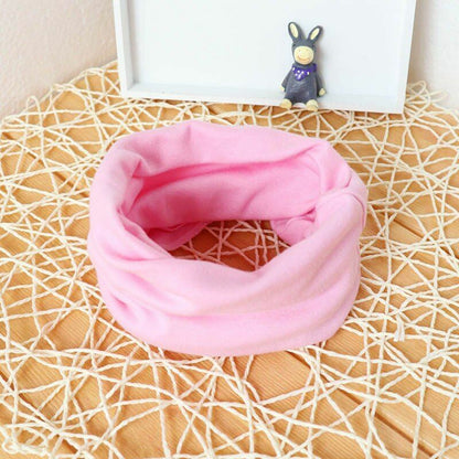 Hats Scarf Solid Knitted Cotton Baby Children Warm Earmuffs Colorful Crown Caps