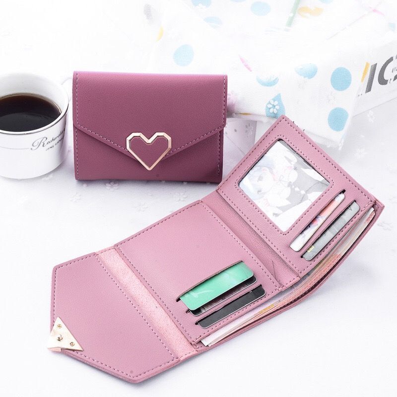 Short Wallets Synthetic Leather Purse Card Holder Wallet Small Zipper Coin Bags