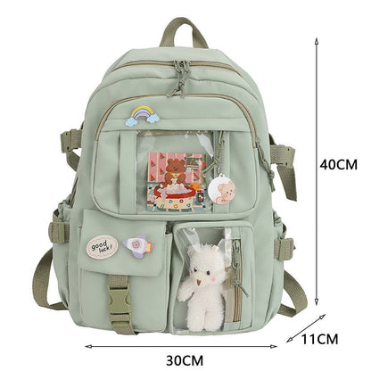 Vintage Women Patchwork Backpack Leisure School Student Large Handbag 40*30*10CM