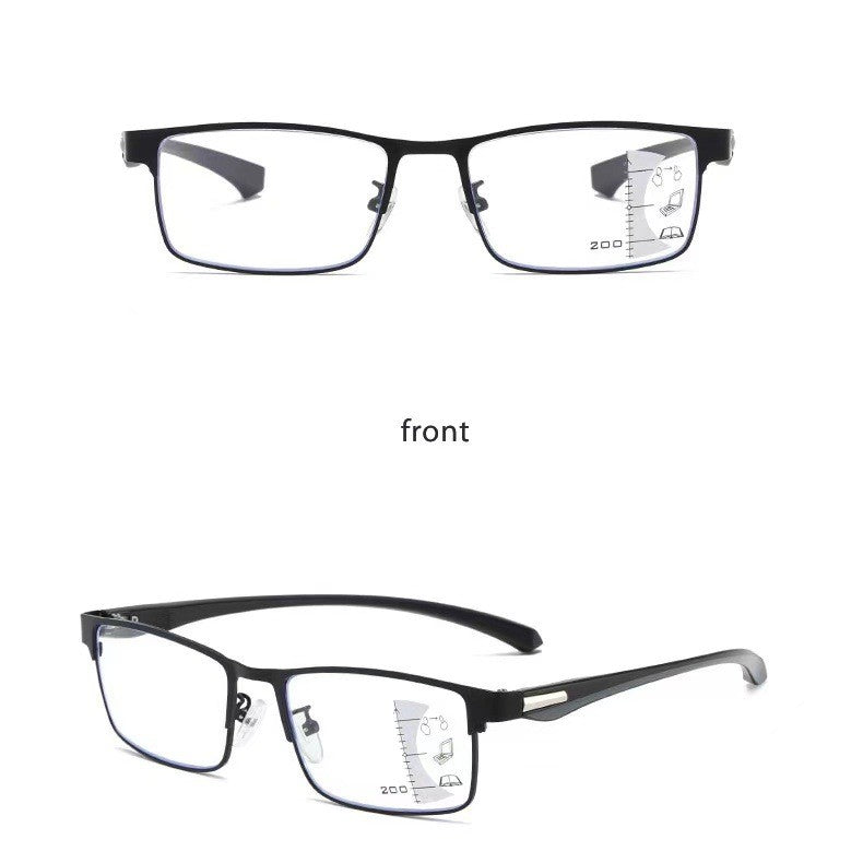 Intelligent zoom color changing dual-use anti blue light reading glasses